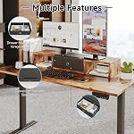 Vermess Monitor Stand Riser, 36" Dual Monitor Riser with Drawer & Slot, Desktop Organizer for 2 Computer Monitor, Laptop, TV Stand with Storage, Vintage