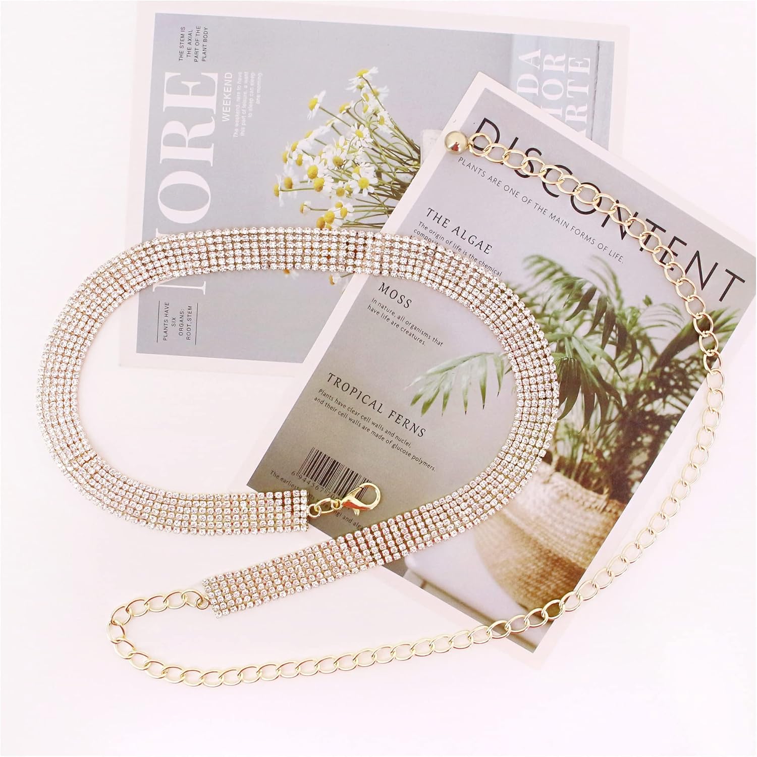 Jascaela Women's Sparkle Rhinestonel Chain Belt Glitter Waist Belt for Wedding Dress Formal dress - Image 4