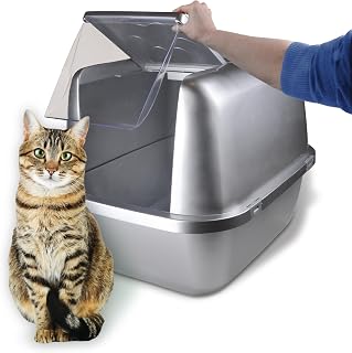 Pets EZ Clean Jumbo Covered Cat Litter Box with Flip Top Odor Door Lid