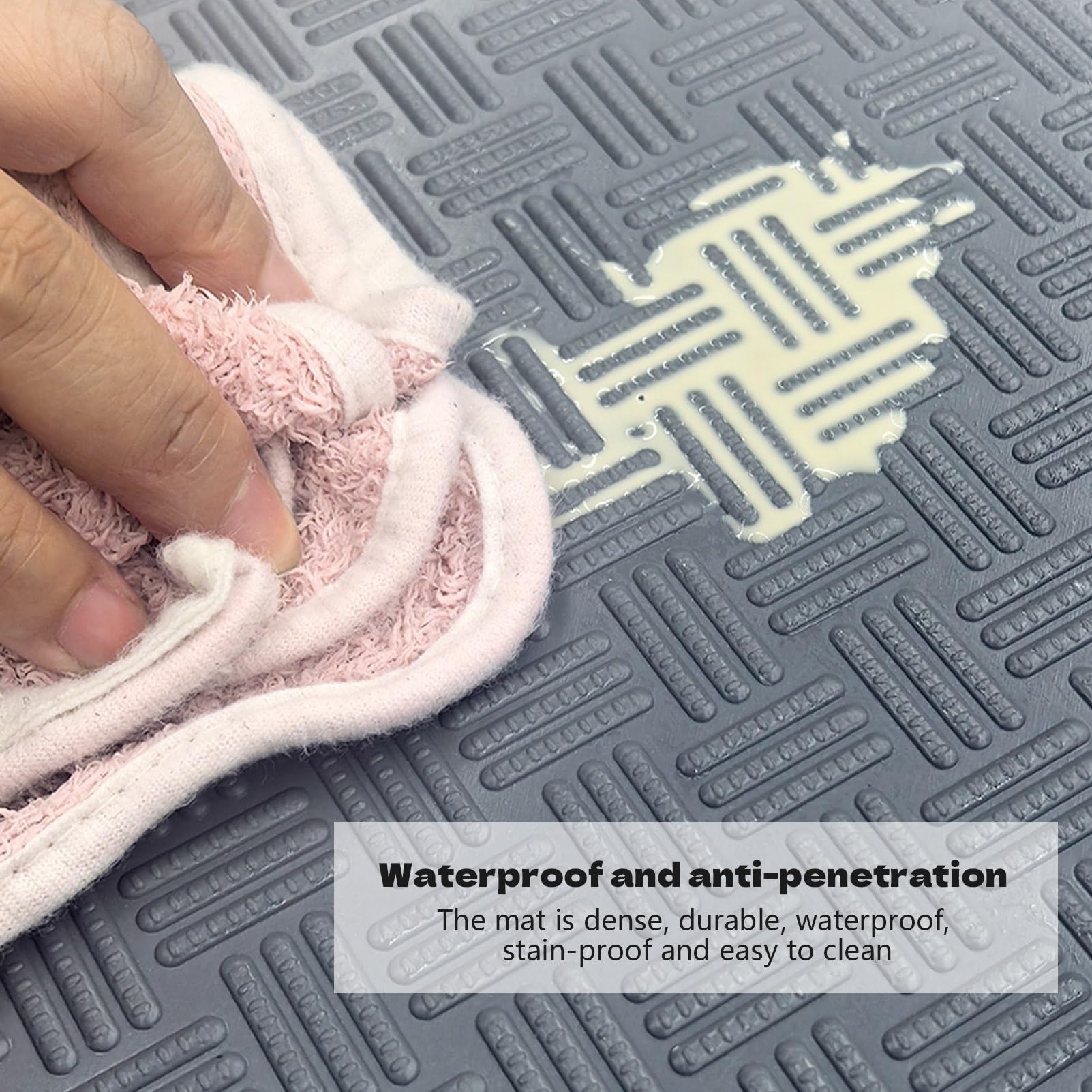 Tapete de Goma para Piso, Tapete Impermeable para Garaje de 1.6 mm de Grosor, Almohadilla Antideslizante para Reparación de Autos, para Garaje, Furgonetas, Gimnasio(Gray,0.9x2m)