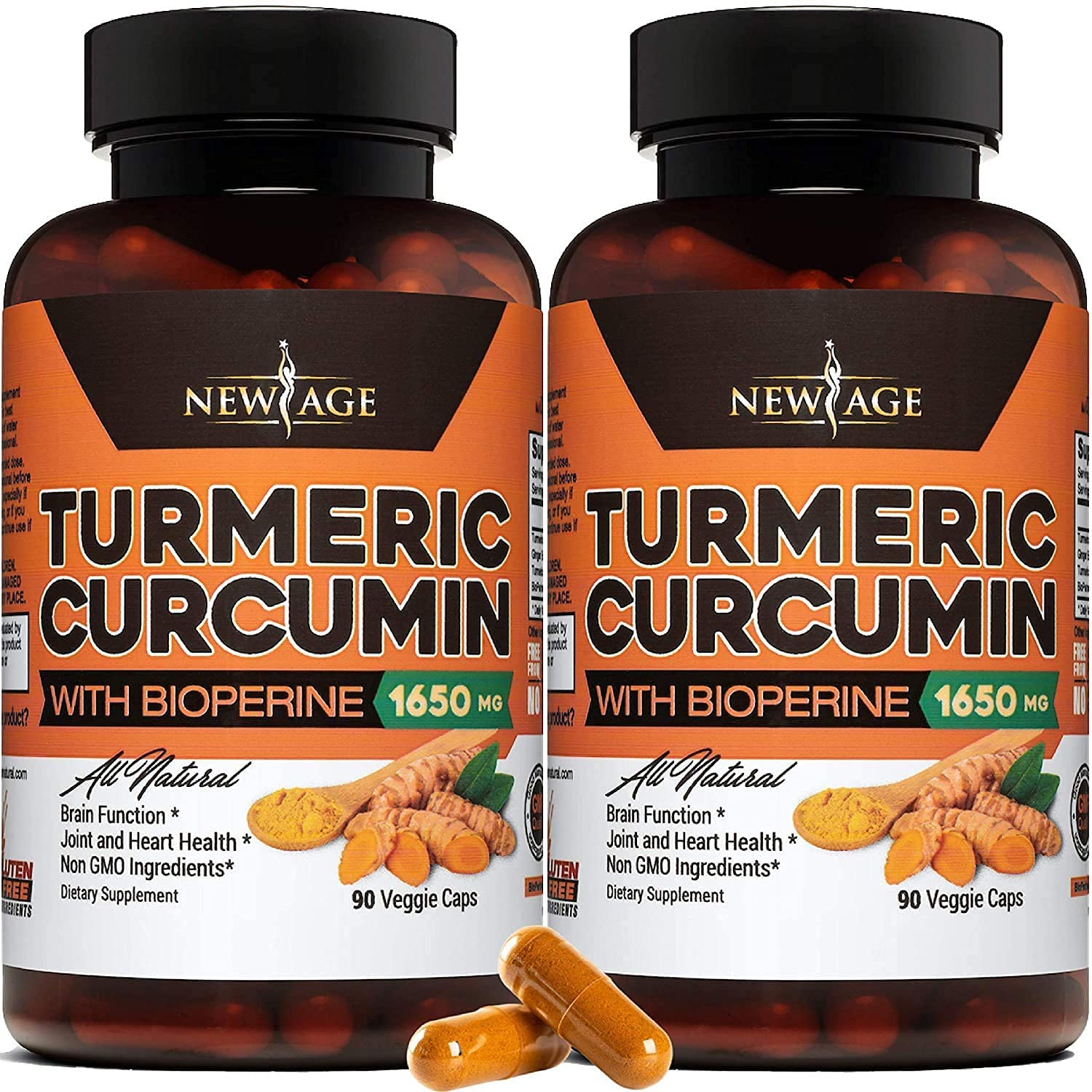 Buy Turmeric Curcumin with Bioperine Capsules New Age 2 Pack