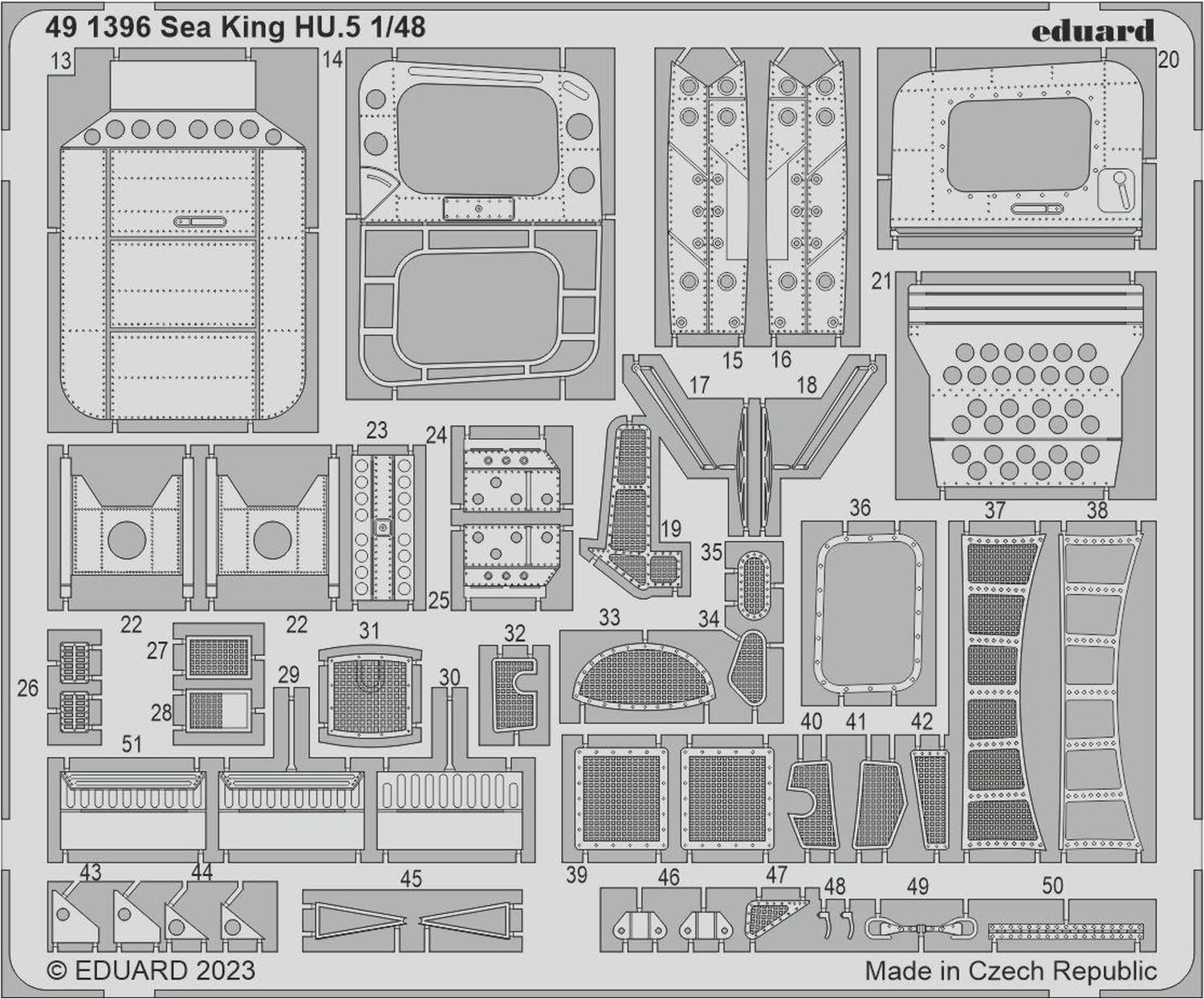 EDUARD 491396 PHOTODECUTTER HELICOPTER IMPROVEMENT Sea King HU.5 AIRFIX 1/48