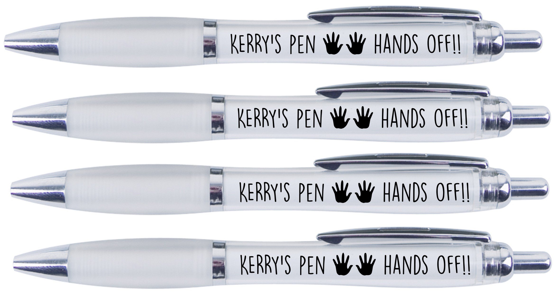 KERRY'S Pen Hands Off!!, 4 Printed PENS for Kerry