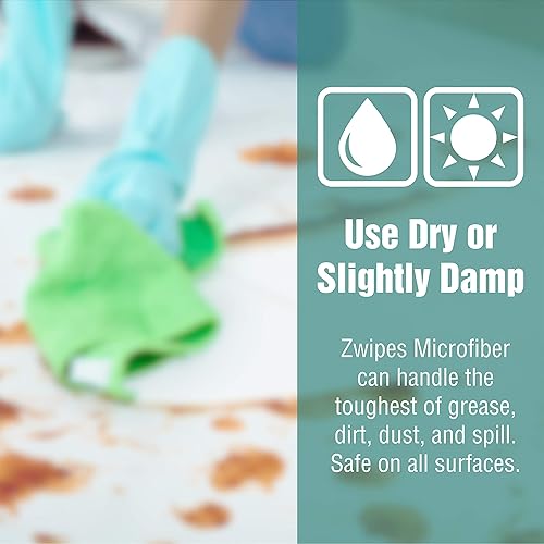 Miniatura 7 de Zwipes toallas de microfibra para limpieza premium comercial, 16 x 16 pulgadas, 12-paquete, Azul, 12