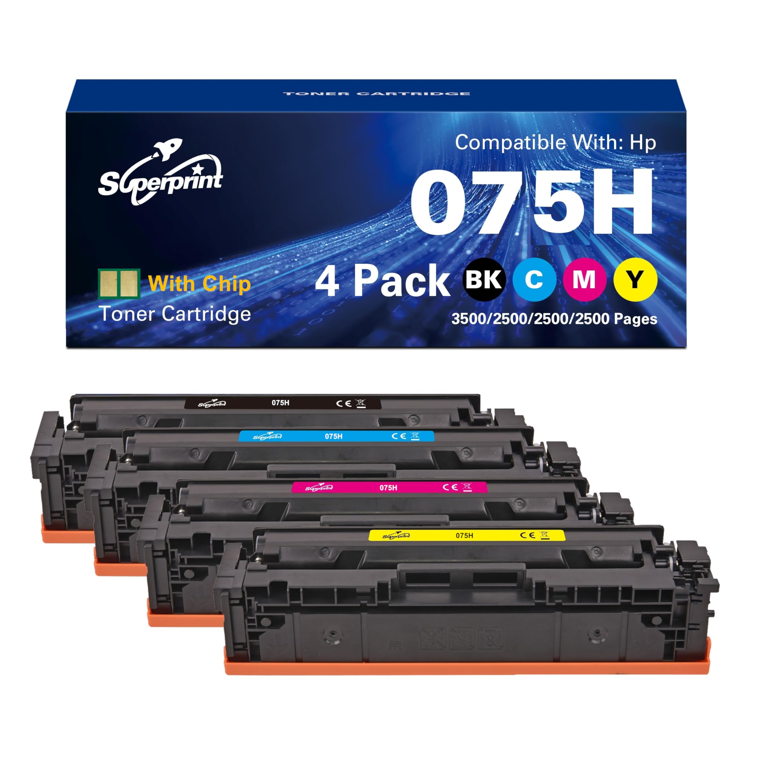 Cartucho de tóner 075H compatible con Canon 075H Toner Cartridges para i-Sensys LBP646Cdw LBP647Cdw MF664Cdw MF667Cdw Color imageCLASS LBP647Cdw LBP646Cdw MF665Cdw MF663Cdw MF662Cdw W (4