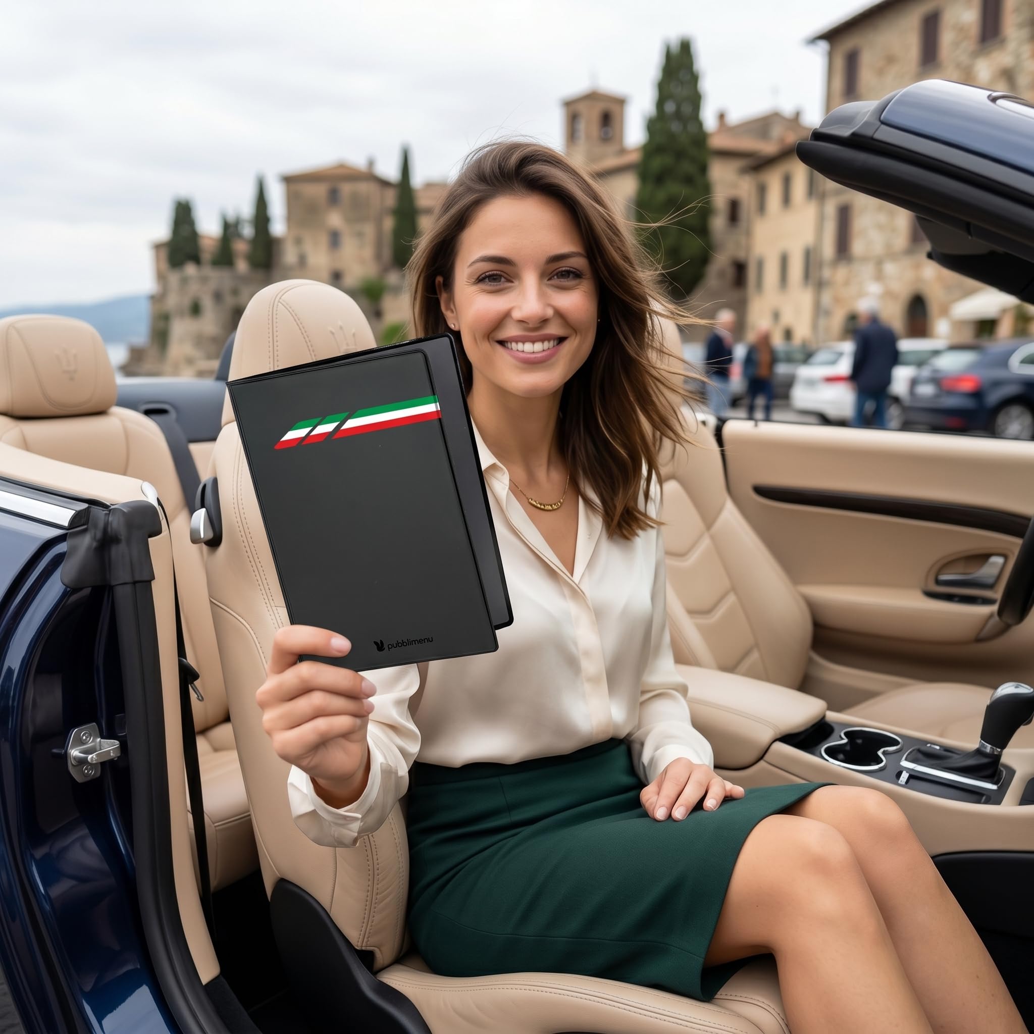 pubblimania Portadocumentos para Coche o Moto, Cierre de Dos Puertas, Fabricado en Italia, para Documentos, Tarjetas, Seguros, Sellos o Documentos de Viaje (Italia)