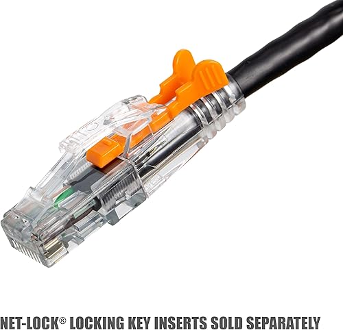 Miniatura 8 de NTW Cable de conexión de red Ethernet RJ45 patentado CAT6 con cerradura de red (UTP), sin enganches, negro (NL-U6K-015BK)