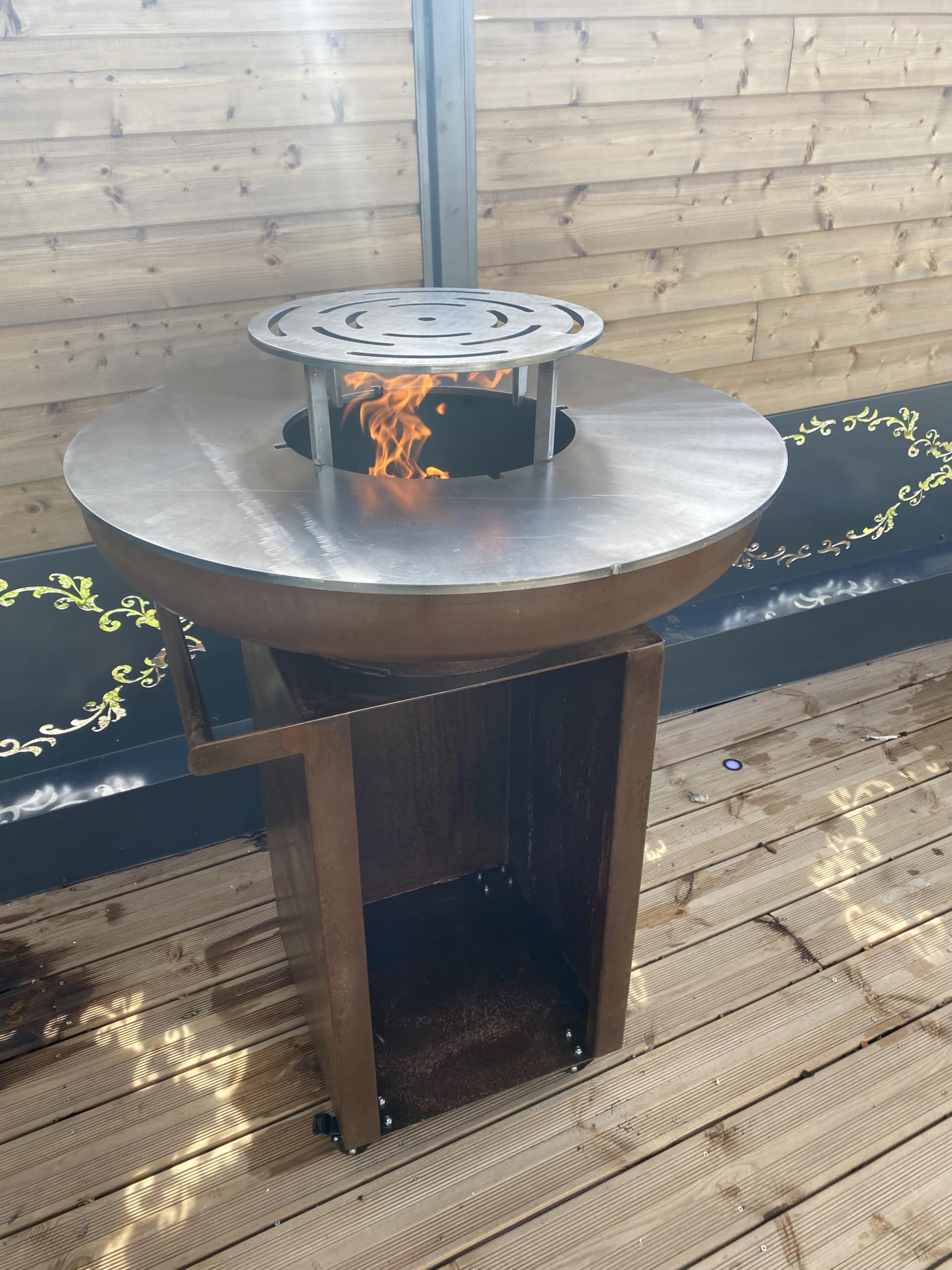 Brasero Plancha Acier Corten Barbecue, brasero