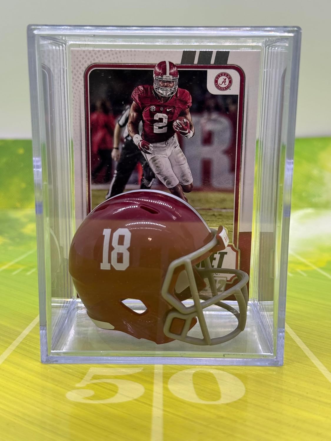 Alabama Crimson Tide NCAA Helmet Shadowbox w/Derrick Henry card