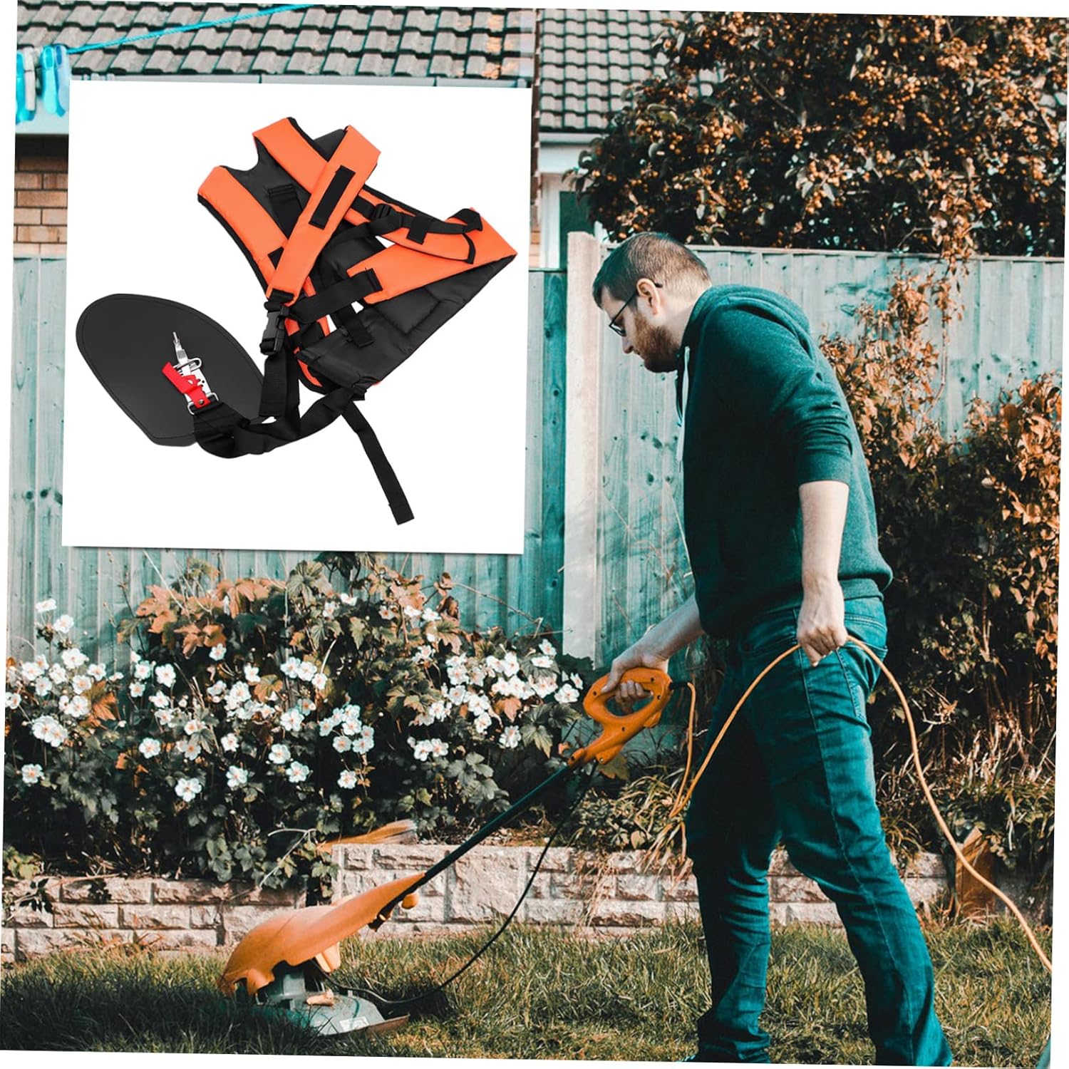 2pcs Comfortable Padded Lawn Mower Harness Belt Trimmer Harness for Hover Riding Mowers