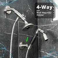 Vista 9 de High Sierra Showerheads® Kit combinado de cabezal de ducha de metal de 4 vías y mano. Cuenta con el cabezal de ducha High Sierra Half Dome