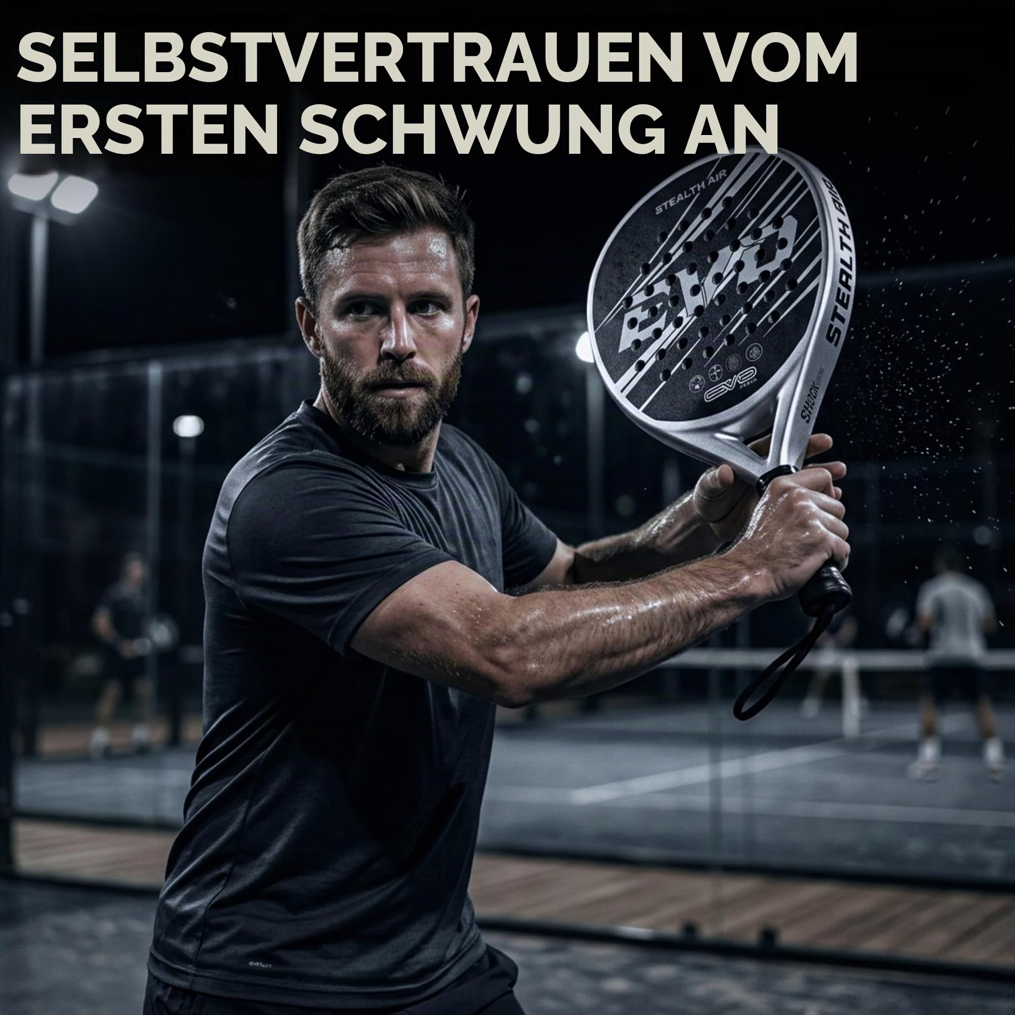 EVO Fitness Padel Racket – Soft Eva Foam Core for Maximum Control – 350g Lightweight Paddle Rackets for Adults – Extra Large 525cm² Head Surface Padel Tennis Racket