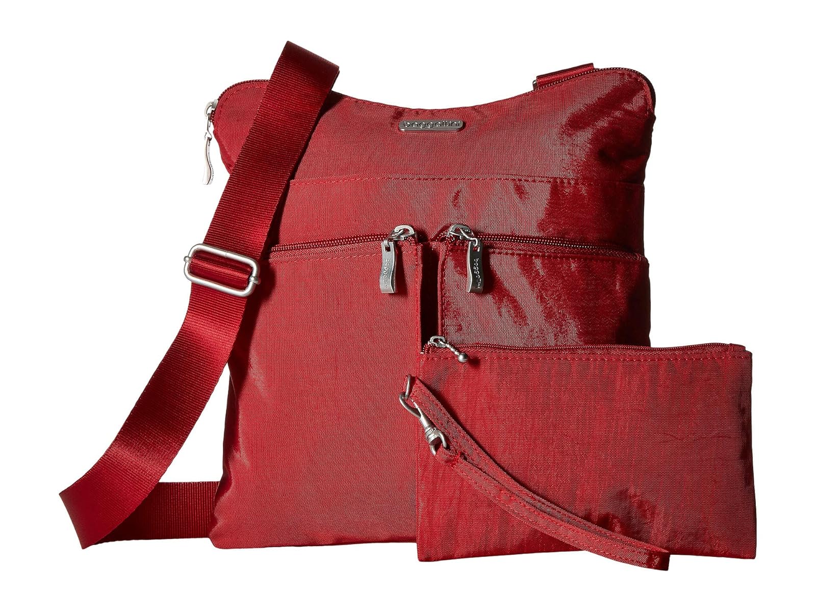 baggallini Comrade 3 Zip Crossbody Nylon Travel Shoulder Handbag for