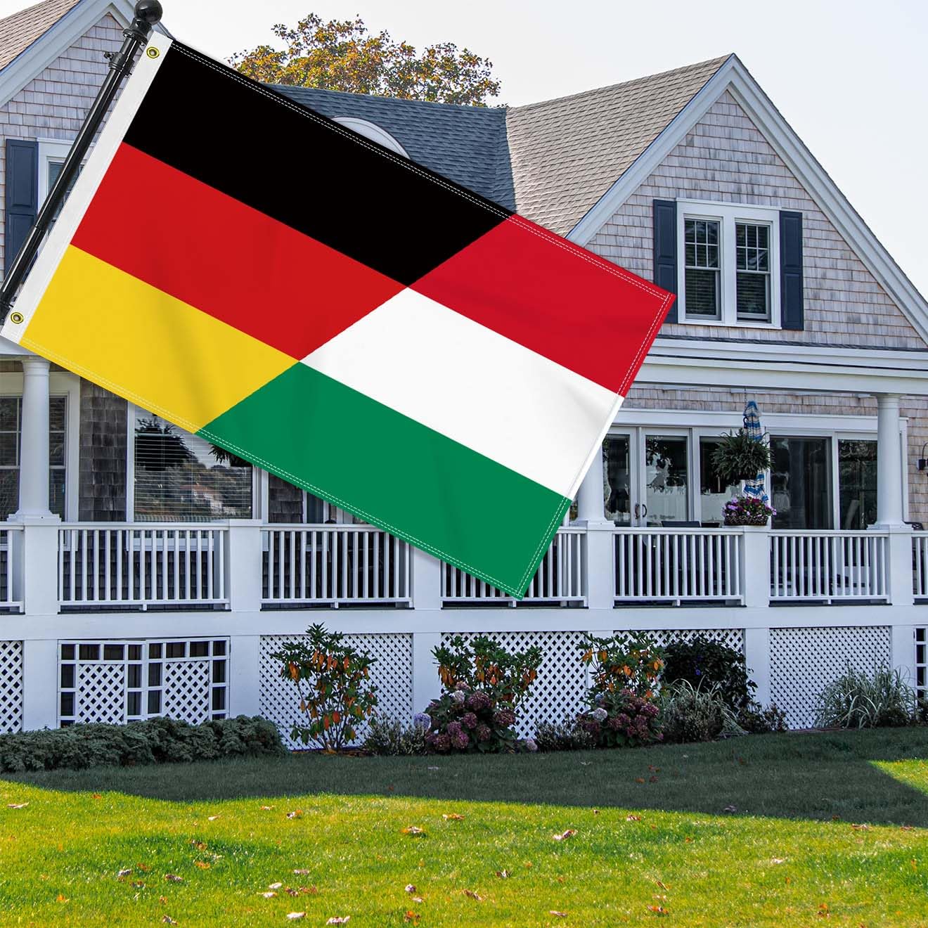 Deutschland Armenien Flagge 90x150 Cm - Doppelseitig 150D Polyester - Mit Messingösen
