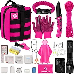Kit De Sobrevivência De Emergência E Kit De Primeiros Socorros, Kit De Autodefesa, Kit De Segurança Para Mulheres Com Bolsa Molle Tática, Presentes Para Mulheres, Aventura Ao Ar Livre, Acampam