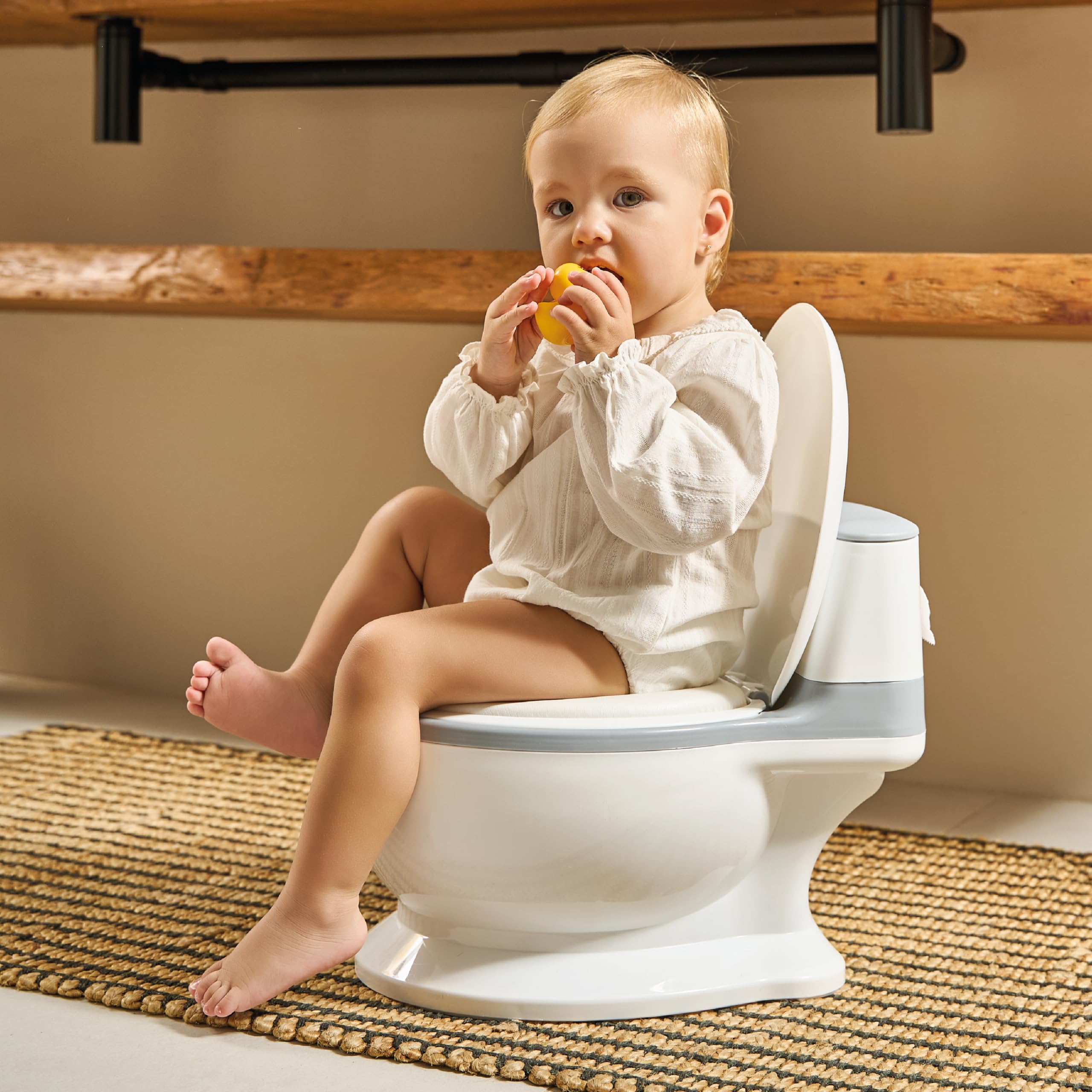 Vasino Per Bambini Con Suoni E Musica – Training Toilette Rosa In PP, Con Paraspruzzi E Porta Carta Igienica – Design Ergonomico E Antiscivolo