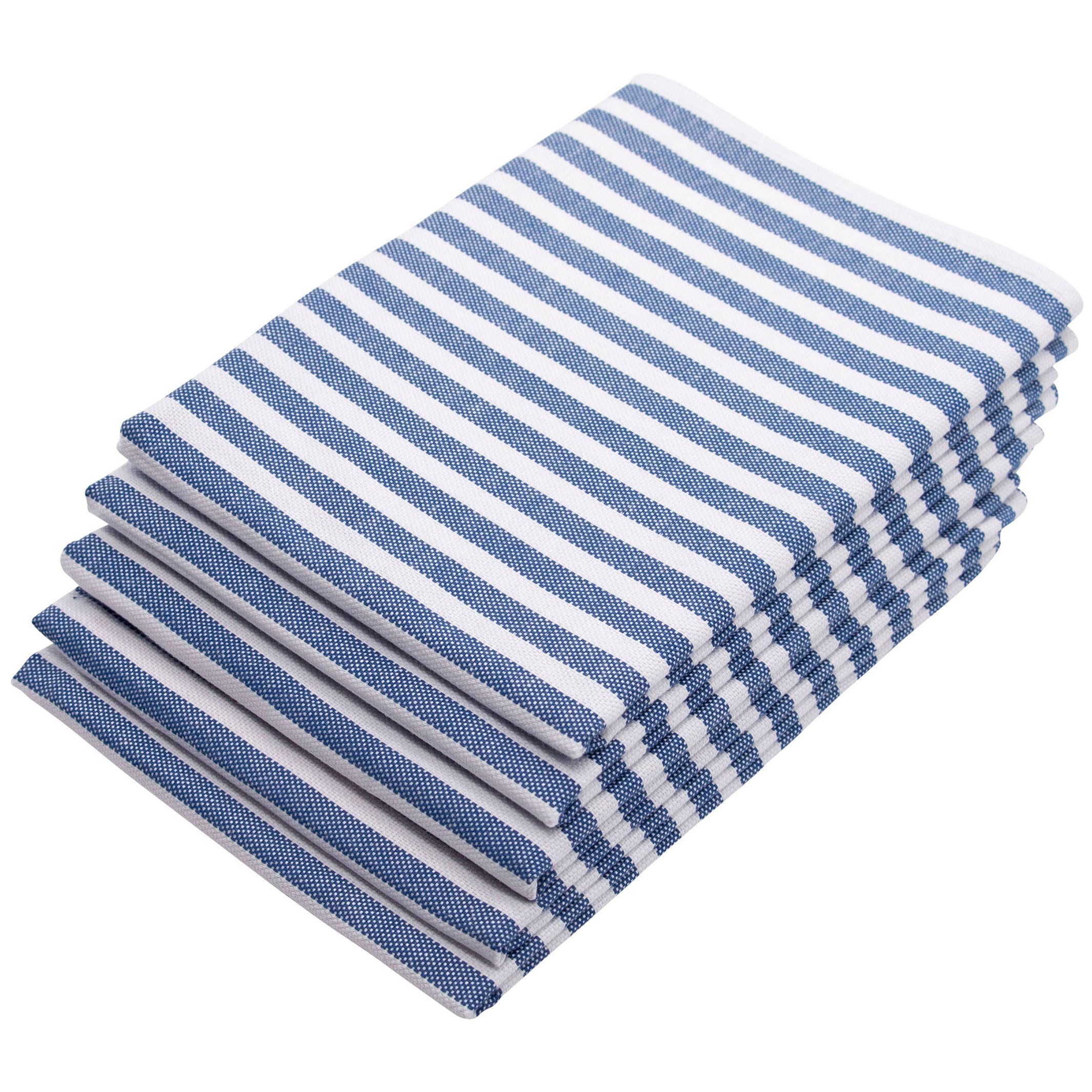 ZOLLNER set van 5 theedoeken halflinnen, 50x70 cm, blauw