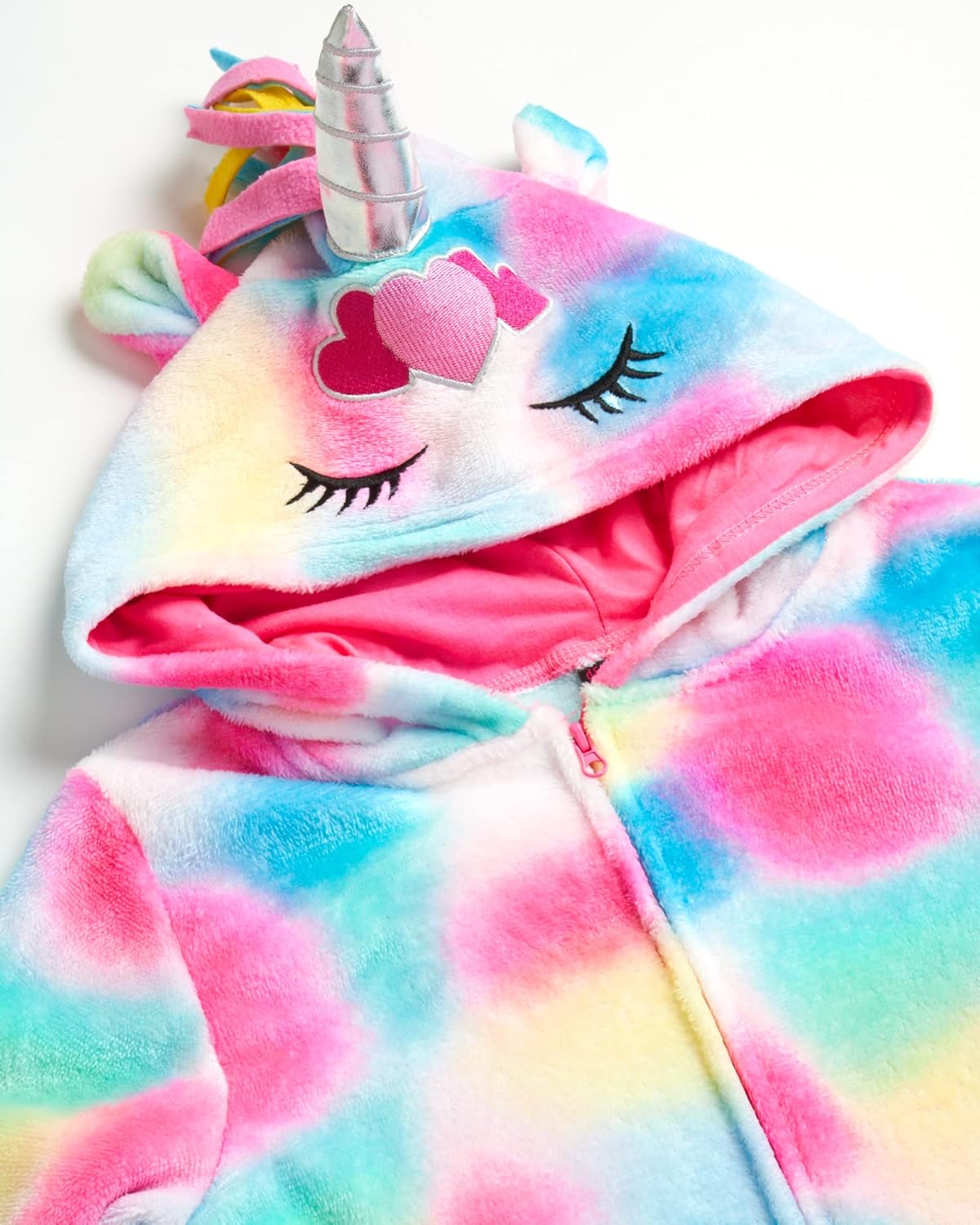 dELiAs Girls’ Unicorn Pajamas – Plush Fleece Sleepwear Onesie with 3D Critter Hood (Size: 7-16) : Clothing, Shoes & Jewelry