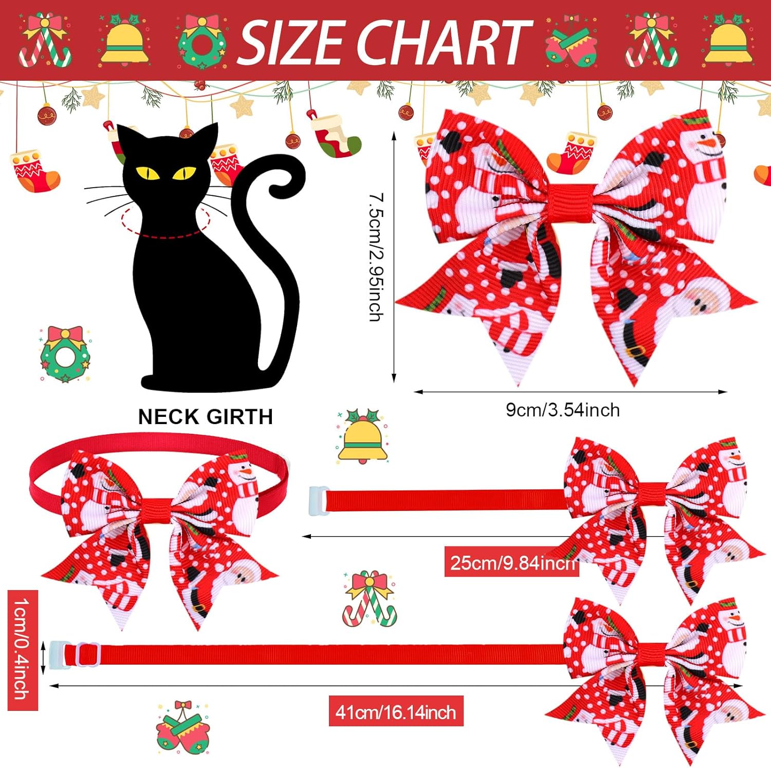 Maitys 80pieces Christmas Dog Bow Ties for Dogs Small Cat Dog Bows Ties Adjustable Christmas Dog Collar Basic Puppy Dog Xmas Tie Cat PET Neckties for Festival Holiday PET Hair Bow Grooming Accessories