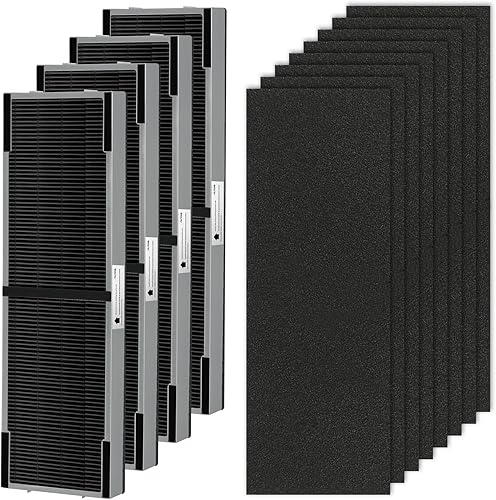 FLT4825 Filtro HEPA B de repuesto para purificador de aire Guardian, 4 filtros HEPA y 8 prefiltros por APPLIANCEMATES