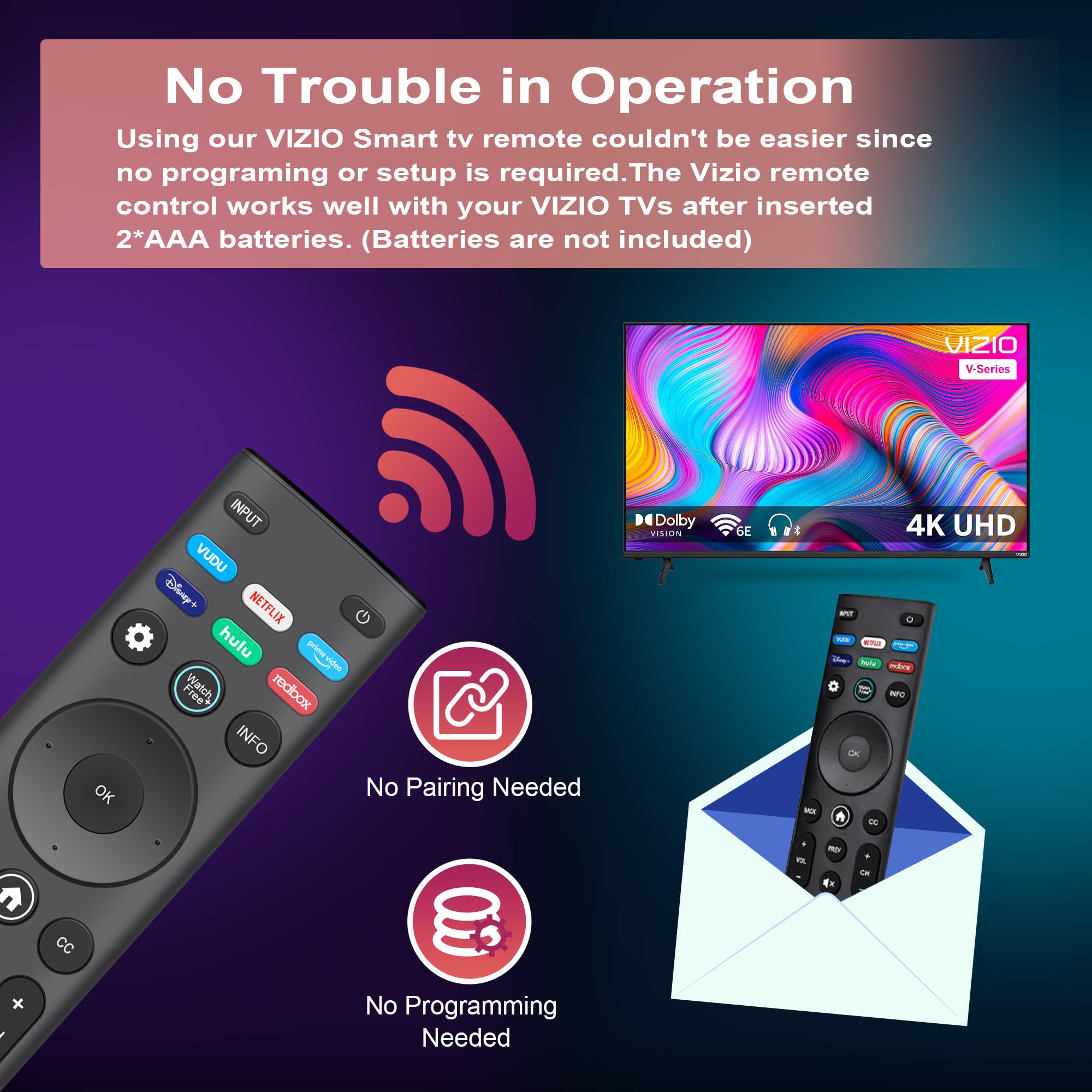 Telecomando di ricambio per Smart TV VIZIO All LED LCD HD 4K UHD HDR Smartcast 3D Smart TV XRT140 telecomando universale XRT136 sostituisce per Vizio-Smart-TV-Remote per Vizio TV