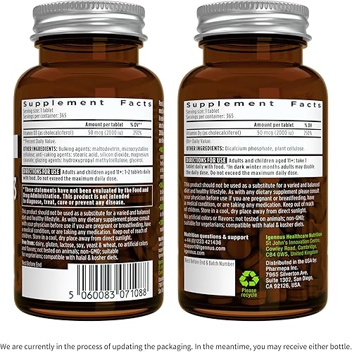 Miniatura 7 de Paquete vegetariano diario de vitamina D3 + Ashwagandha+ L-teanina y magnesio, 365 tabletas de vitamina D3 de 2000iu + 600 mg KSM-66 Ashwagandha con