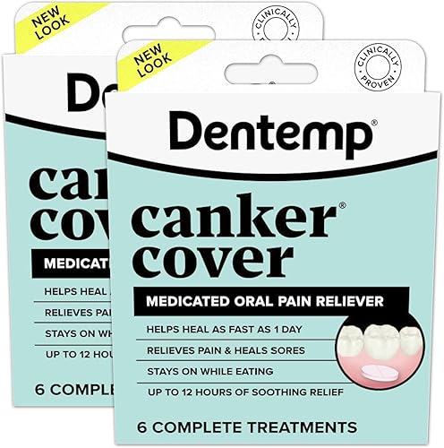 Miniatura 9 de Dentemp Funda para el cancro – Analgésico medicamento para el dolor de aftas (paquete de 3) – Tratamiento para aliviar el dolor bucal, úlceras