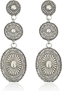 Western Earrings for Women Vintage Concho Jewelry Country Concert Accessories Cowgirl Chic Turquoise Drop Earrings Western Outfit Statement Earring Rodeo Gift