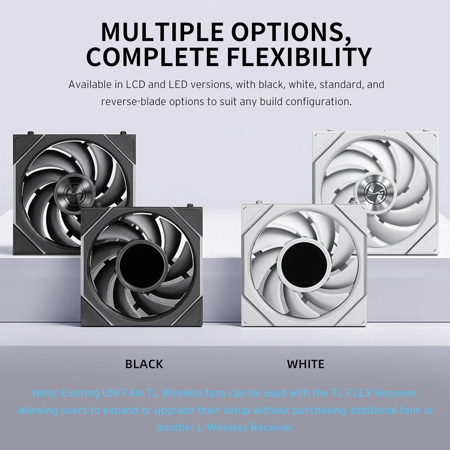 Lian Li UNI Fan TL Flex 120 Reverse Blade ARGB PWM Fan, 3 Pack, Black