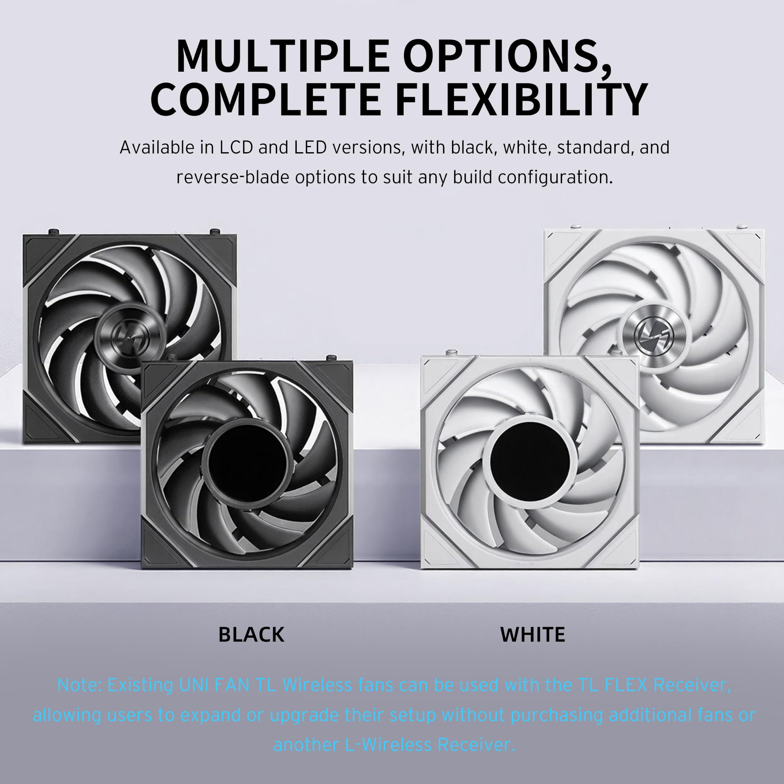 Lian Li UNI Fan TL LCD Flex 120 ARGB PWM Ventilateur (non inversé) Noir