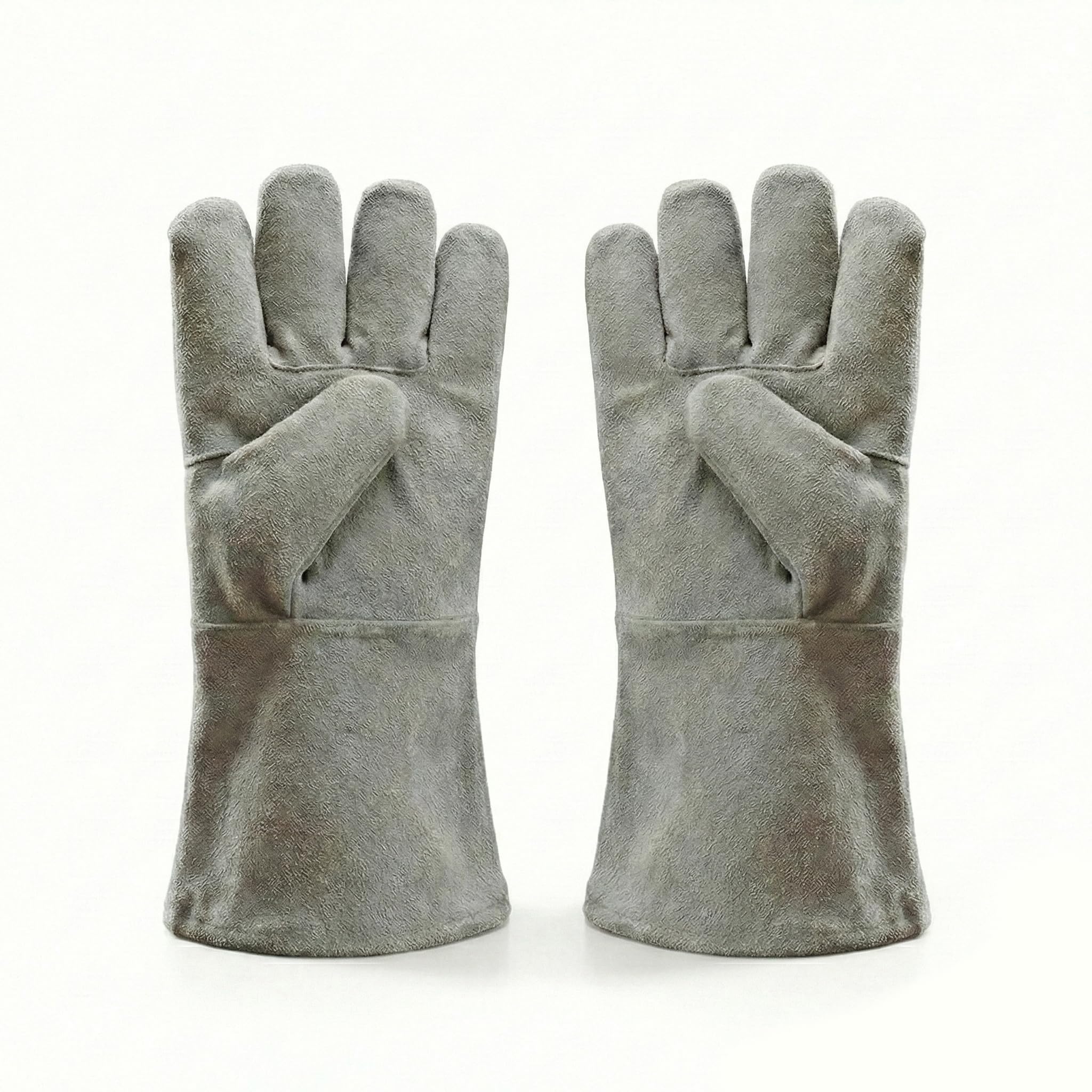 Nibiru Heavy Duty Leather Welding Gloves - Heat & Fire Resistant Safety Hand Gloves for Men. Industrial Split Leather for MIG/TIG, Grinding & Mechanics. Cut & Wear Proof (1 Pair)