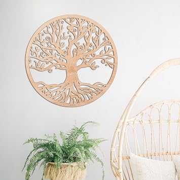 Qallicon 11.5 Tree of Life Wall Decor Sacred Geometry Wall Art, Crystal Grid Chakra Wooden Yoga Art Decor Meditation Altar Zen Spiritual Gifts