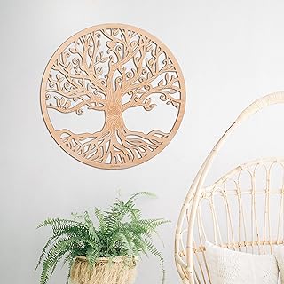 Qallicon 11.5'' Tree of Life Wall Decor Sacred Geometry Wall Art, Crystal Grid Chakra Wooden Yoga Art Decor Meditation Altar Zen Spiritual Gifts