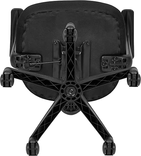 Miniatura 9 de Flash Furniture Mallard - Silla de oficina giratoria de malla con respaldo medio con asiento acolchado y brazos en T, silla de escritorio acolchada