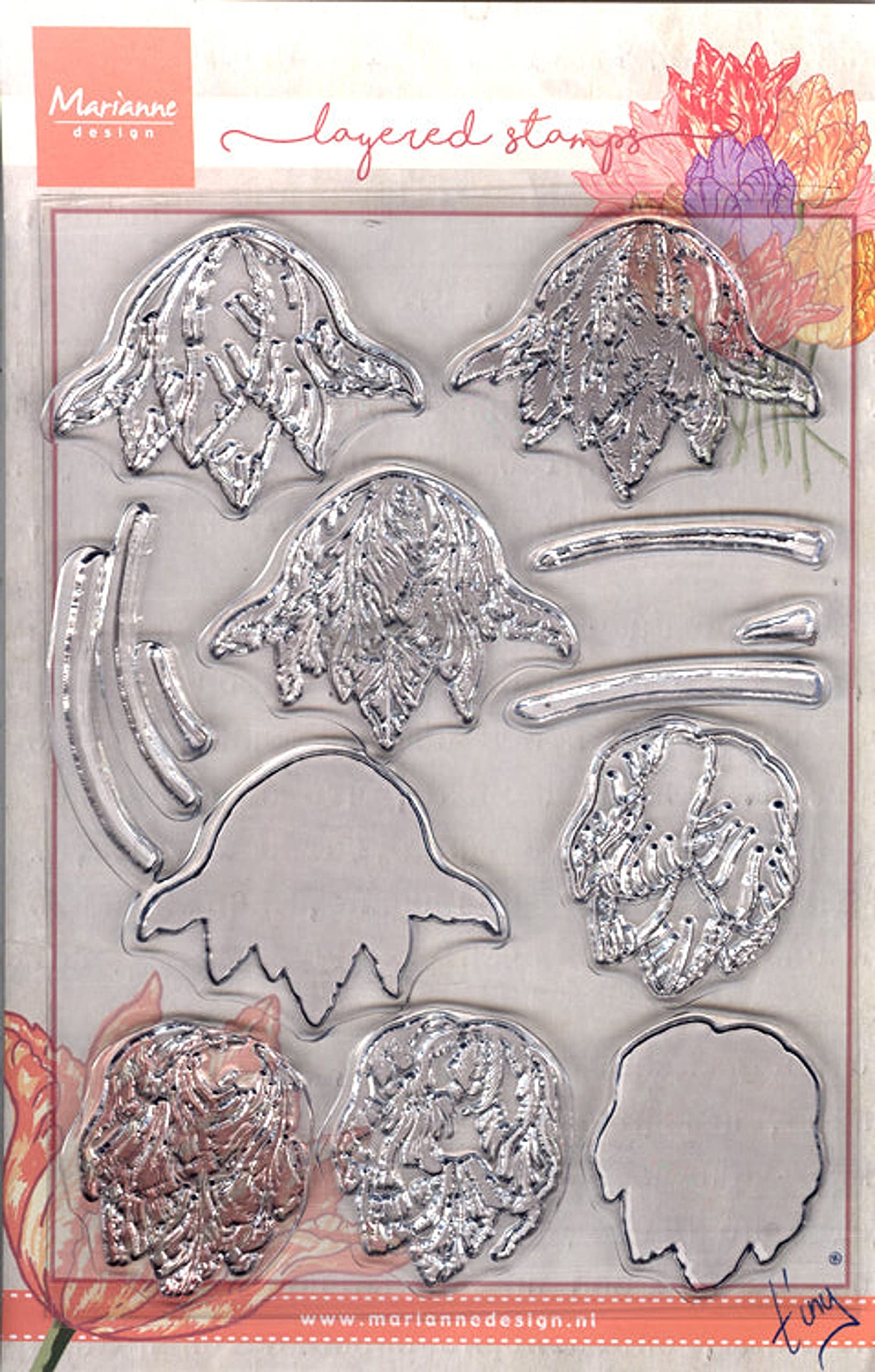 Marianne Design Transparent Tiny's Tulip (Layering) Clear Stamp Set,