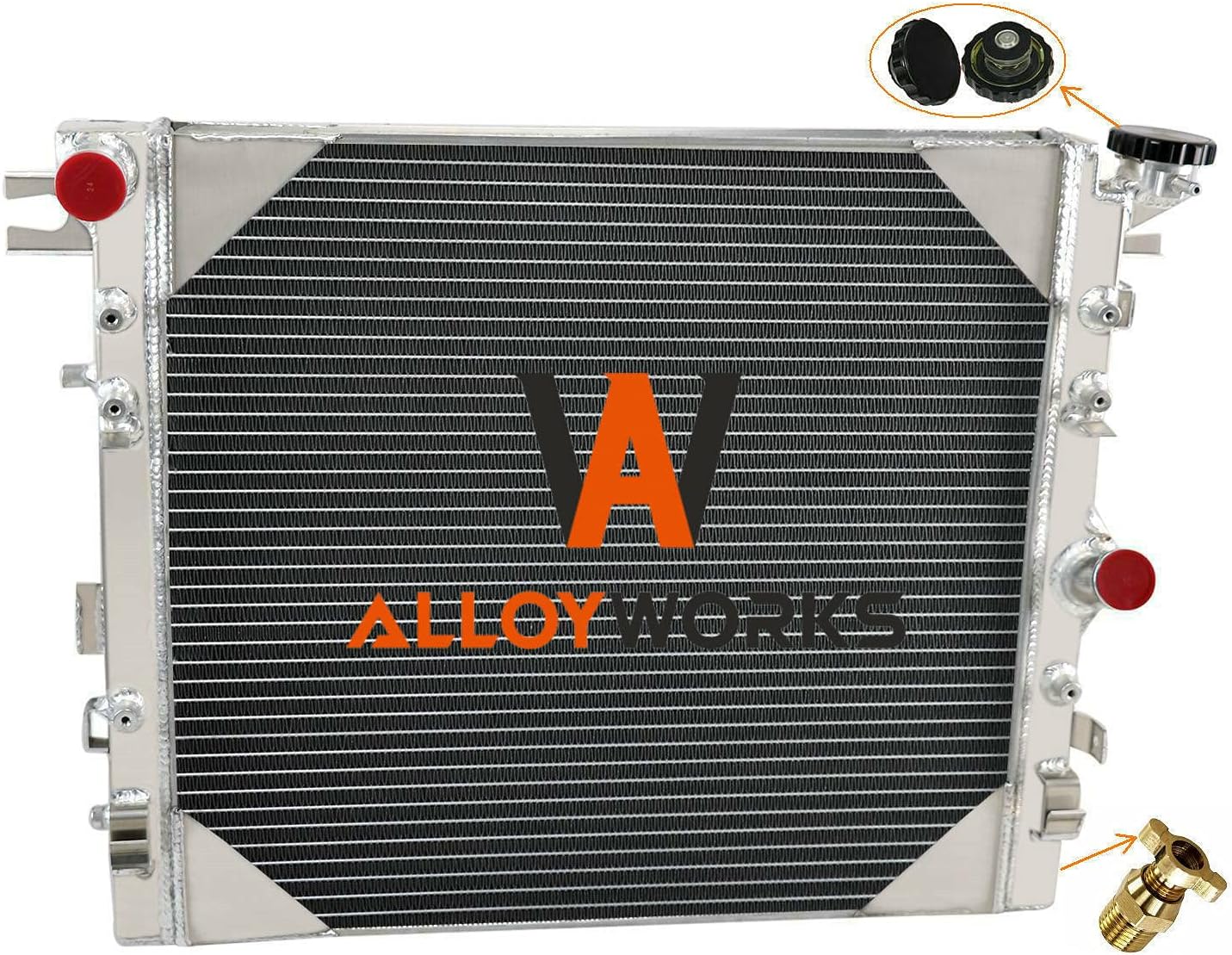 ALLOYWORKS Aluminum Radiator for 2007-2015 Jeep Wrangler JK 3.6L 3.8L V6 Engines 41-2957A