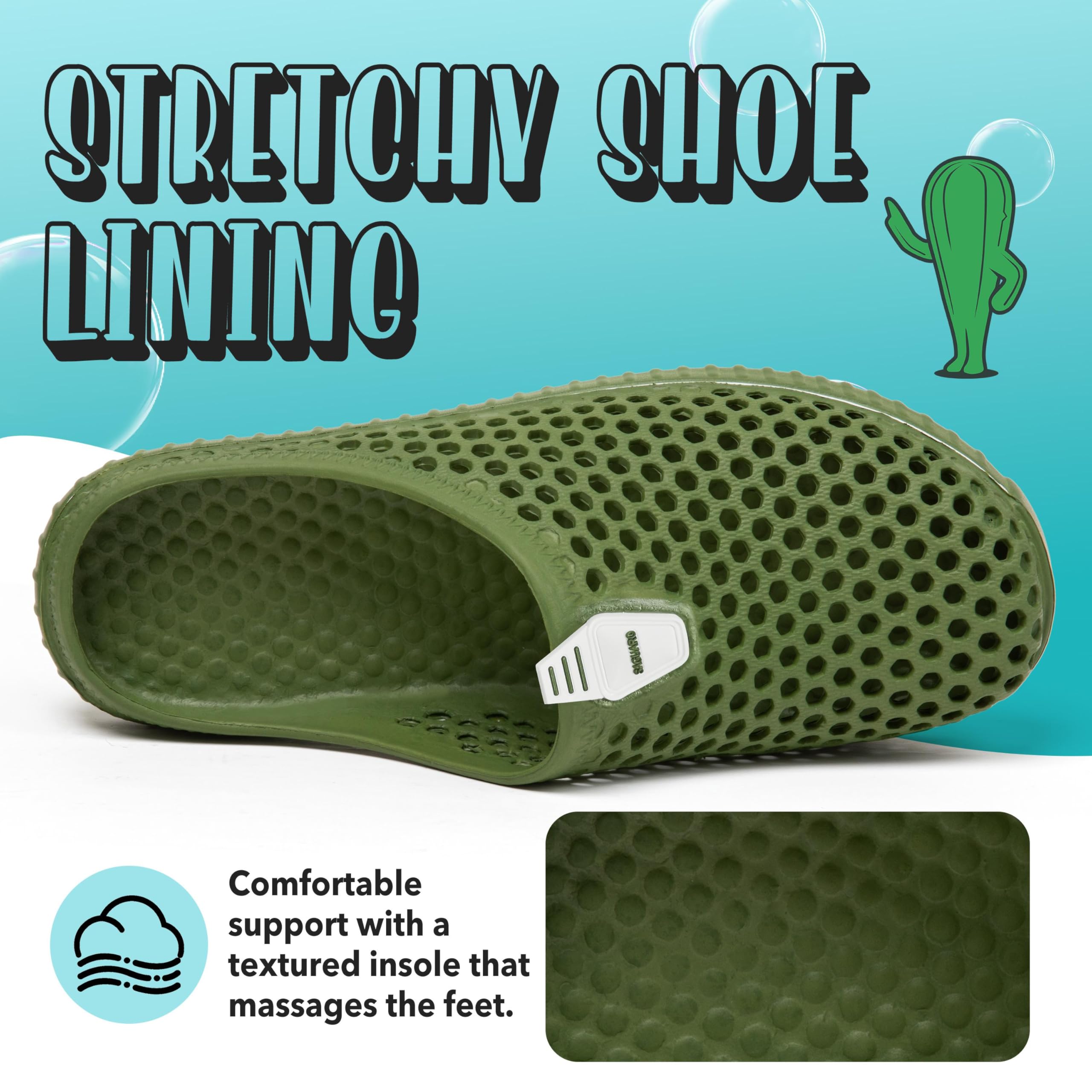 SAGUARO Uomo Donna Spiaggia Traspirante Pantofole Leggero Flessibile Estate Sandali Anti-scivoloso Unisex Clogs Piscina Slippers 36-45EU