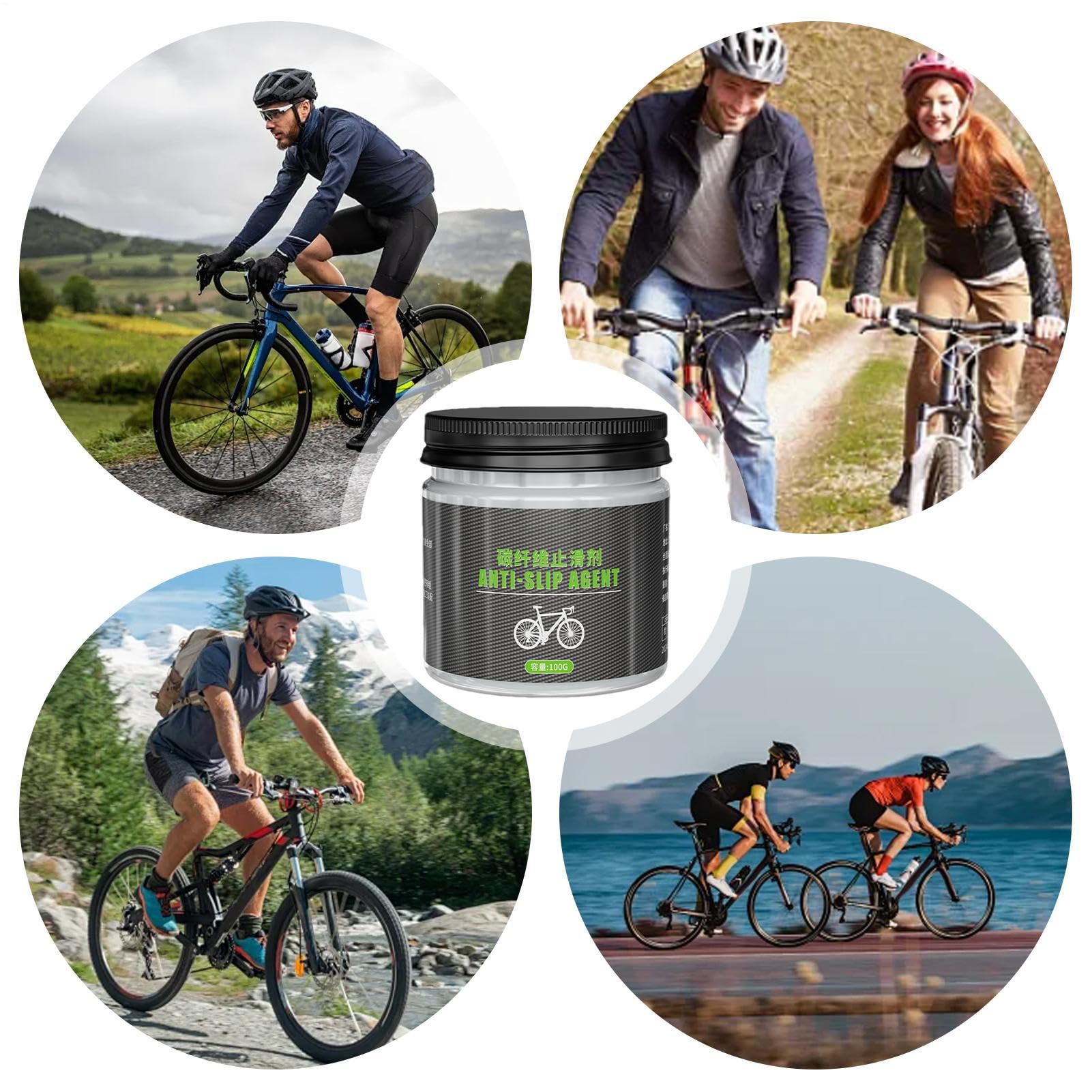 Grasso per bicicletta in fibra di carbonio, antiscivolo, 100 g, grasso antiscivolo per bicicletta, grasso di carbonio, grasso per montaggio della bicicletta, telaio per mountain bike