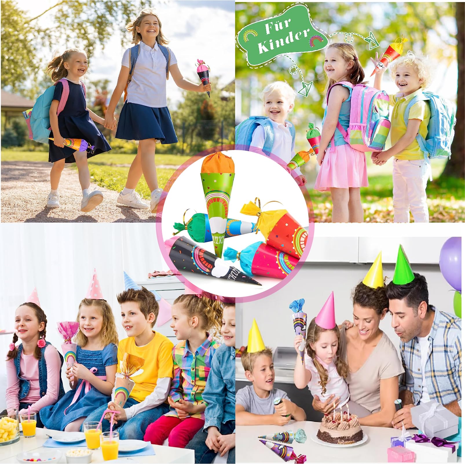 ANROI Geschwister Schultüten 18er Pack 25 cm