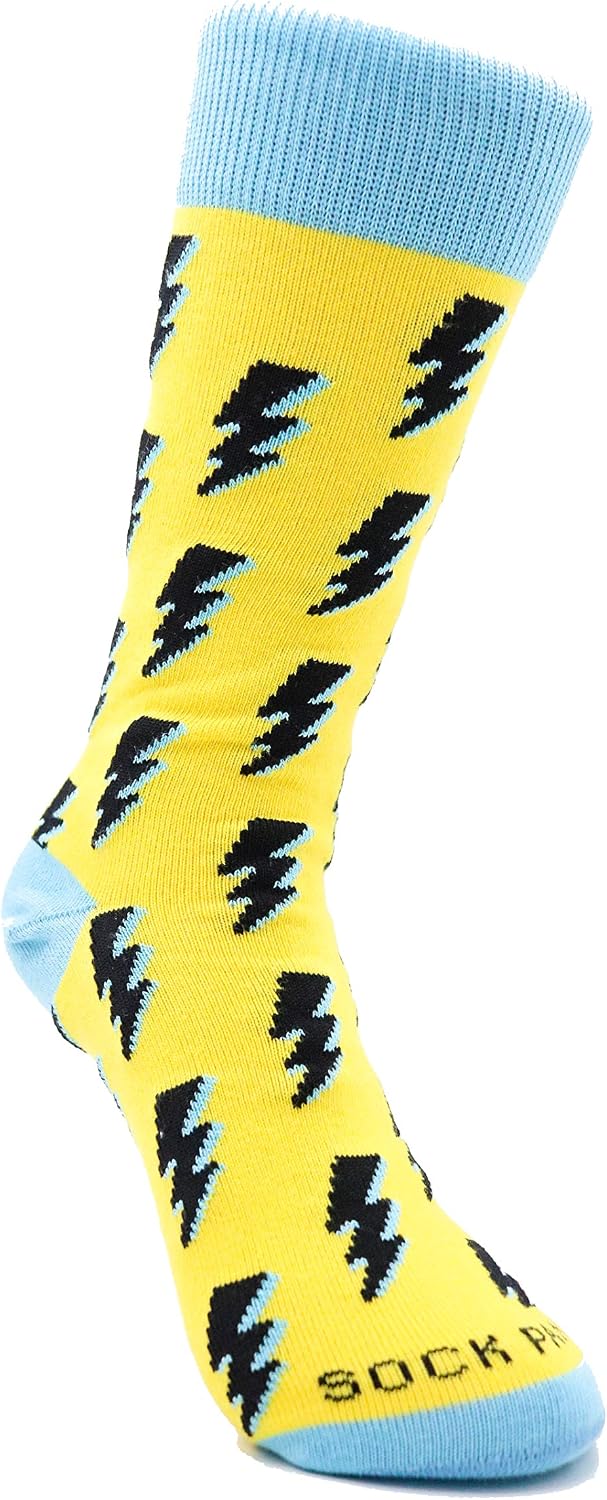 Sock Panda Tween Lightning Bolt Patterned Socks from the (Adult Small)