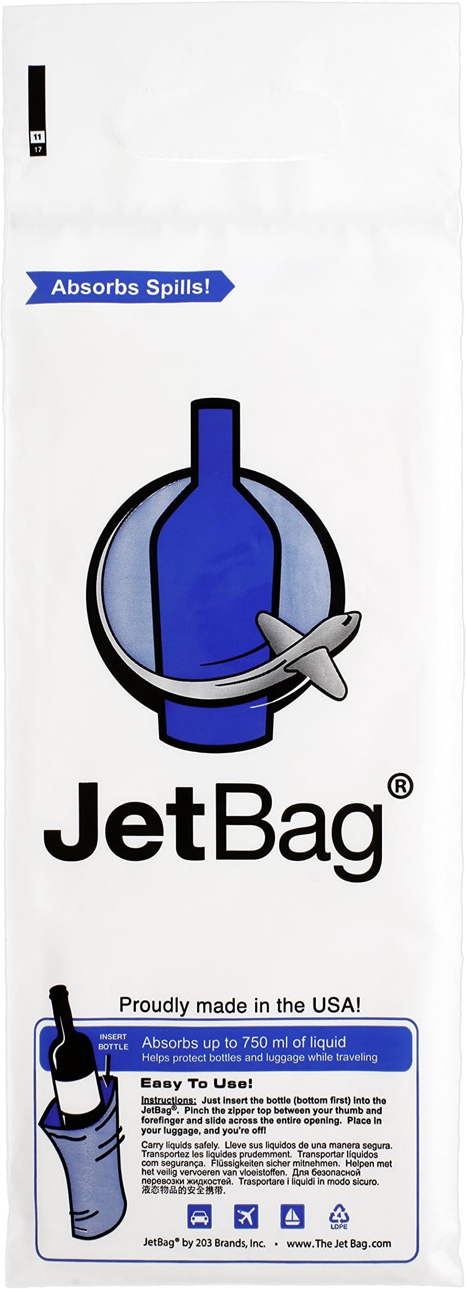 Jet Bag Bold - The Original Reusable, Protective & Absorbent Bottle Bags - Made in The USA