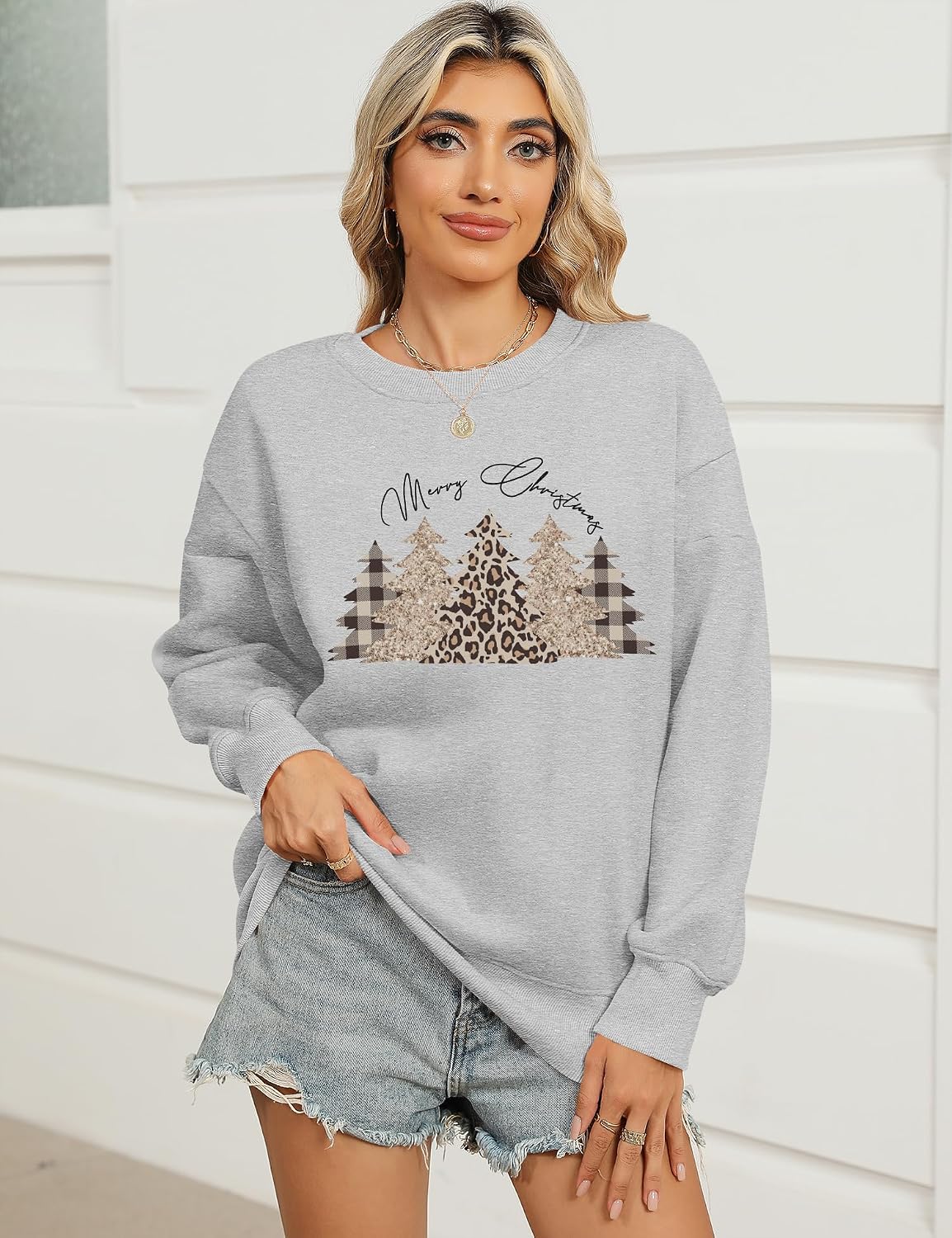 Micoson Women's Oversized USA Graphic Letter Print Sweatshirts Crewneck Patriotic Fleece Pullover Tops Winter Sweater