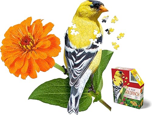 Madd Capp Puzzles - I AM Goldfinch - 300 piezas - Rompecabezas en forma de animal, multicolor