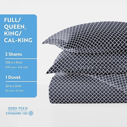 Miniatura 5 de ienjoy Home - Juego de funda de edredón ultrasuave de 3 piezas con estampado, de primera calidad, colección Home, tamaño QueenMatrimonial, azul