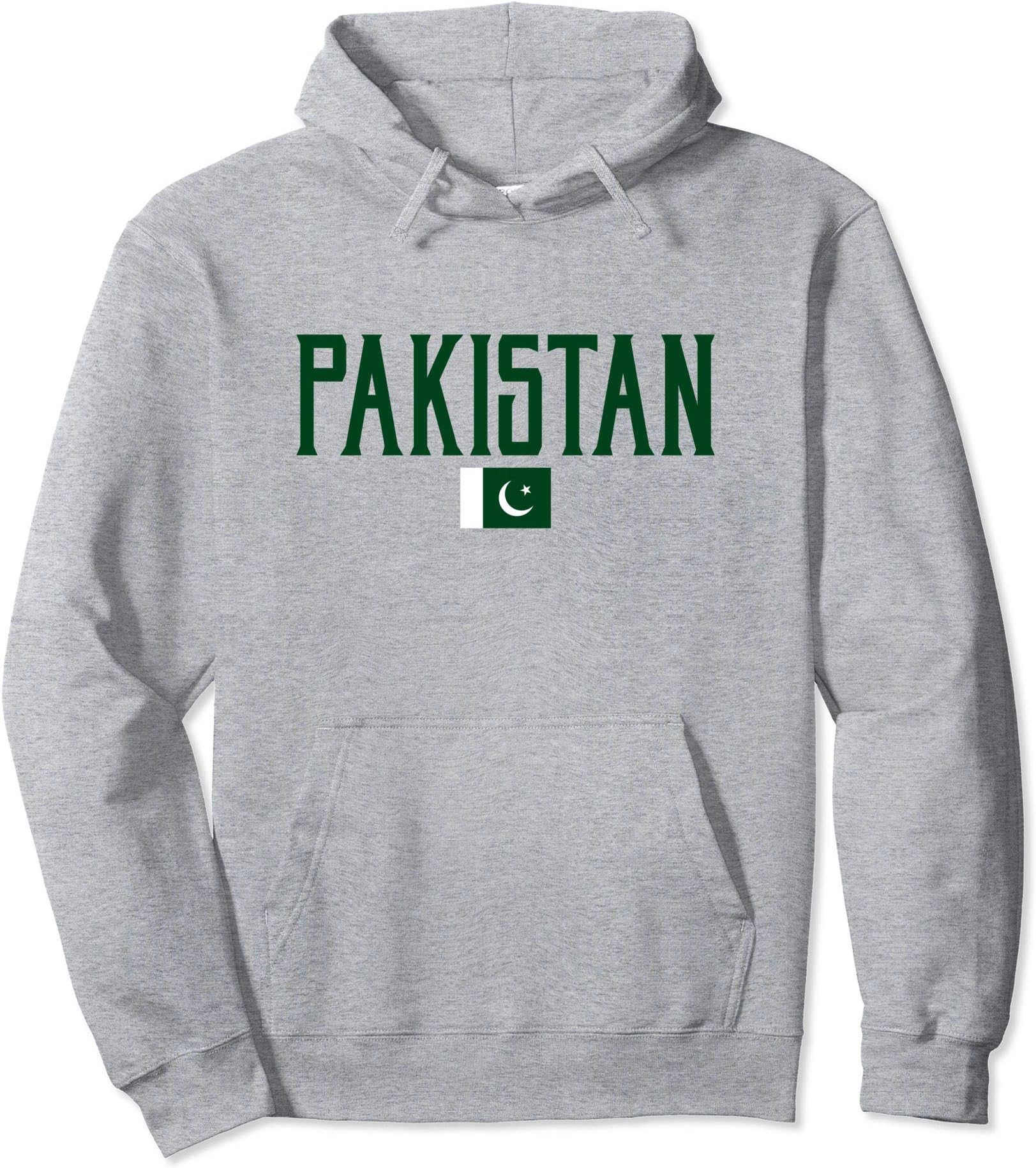 133 Apparel PakistanPakistan Flag Vintage Green Text Pullover Hoodie