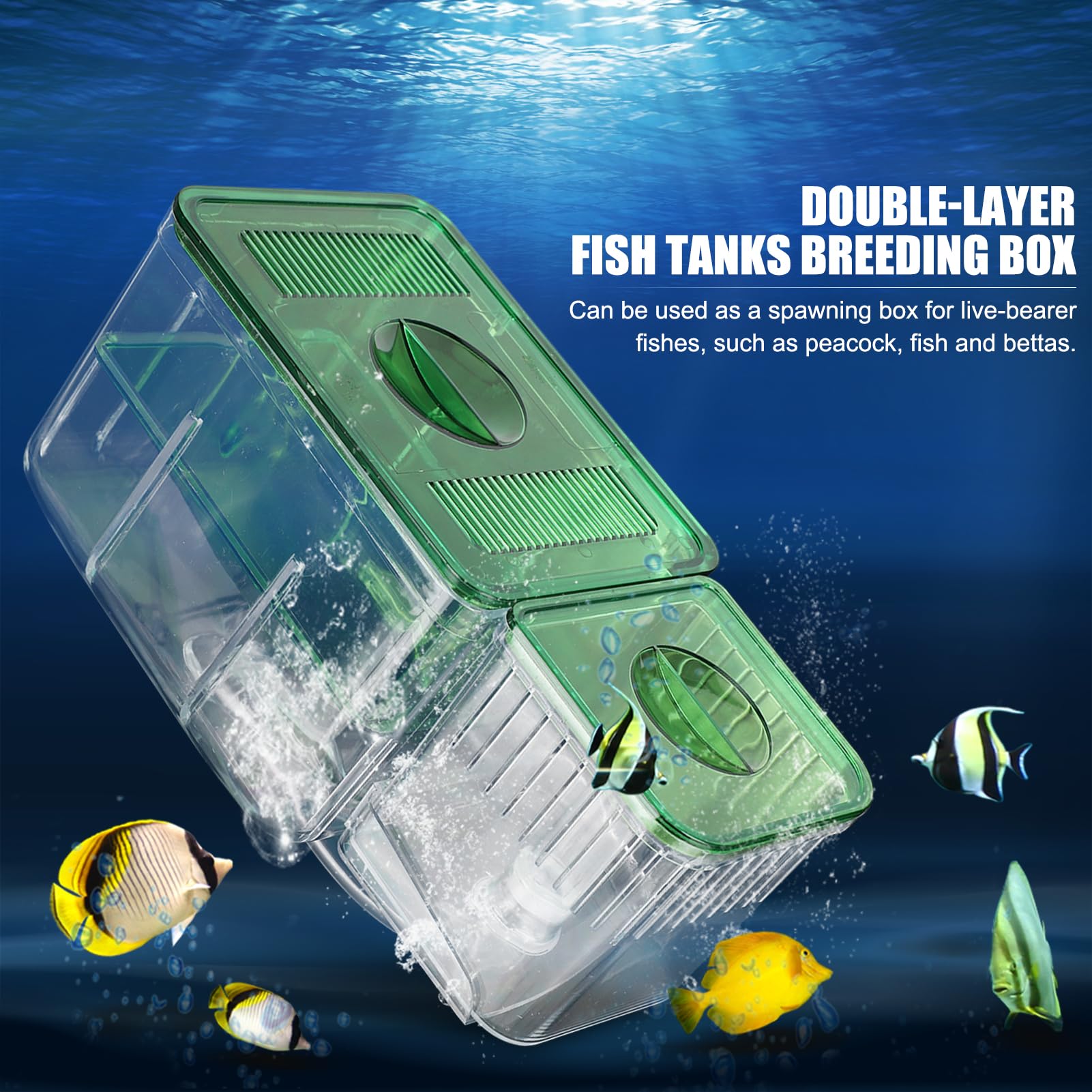 Cajas de cría de Peces, Tanques de Peces de Acuario Caja de cría, Incubadora de Aislamiento de Doble Capa para Peces pequeños de plástico para camarones pequeños heridos