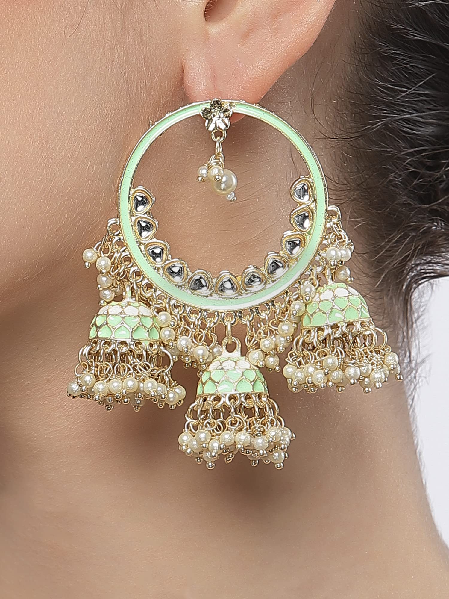 Stylish Traditional Kundan Jhumka Earrings for Women