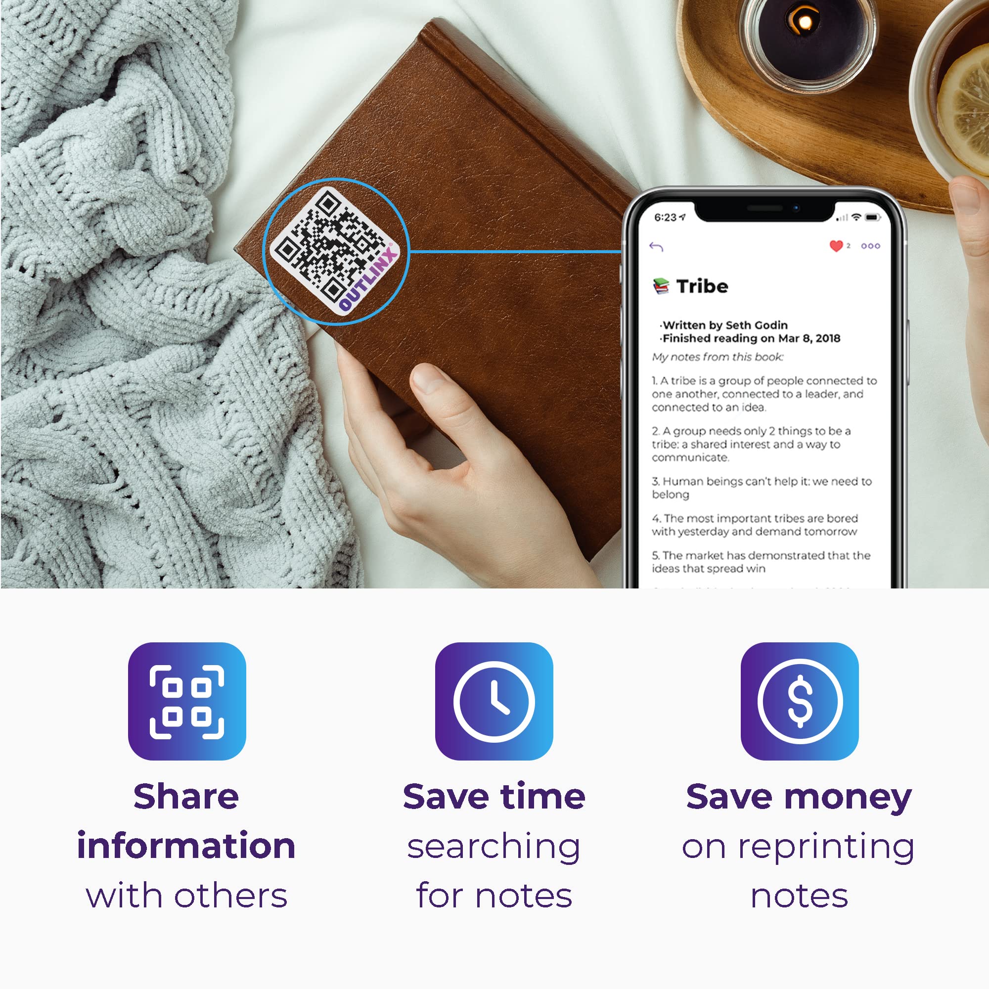 Buy Outlinx Smart QR Code Stickers, QR Code Labels for Storage for