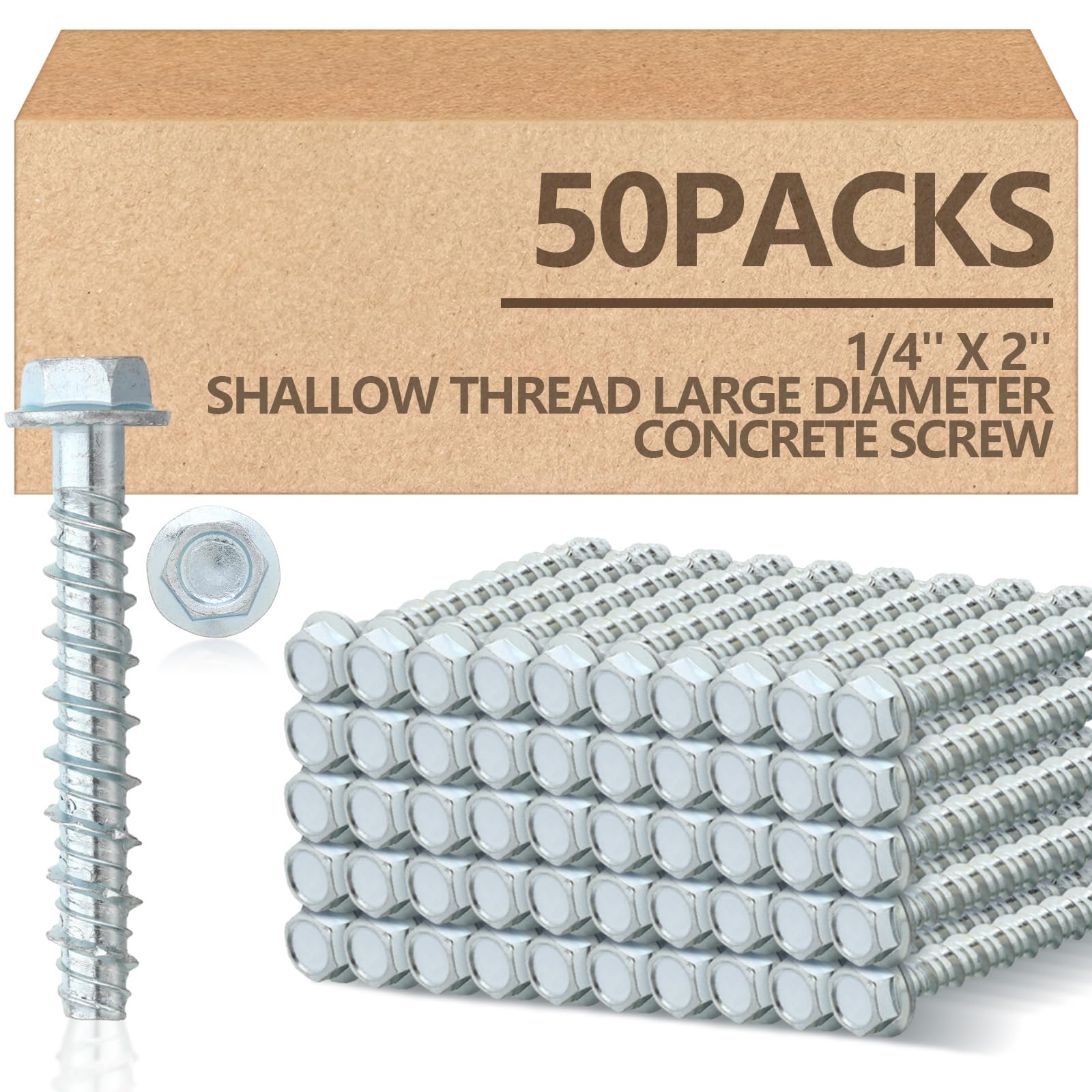 Concrete Anchors & Screws - 50 Pack -1 Concrete Anchors & Screws - 50 Pack -1