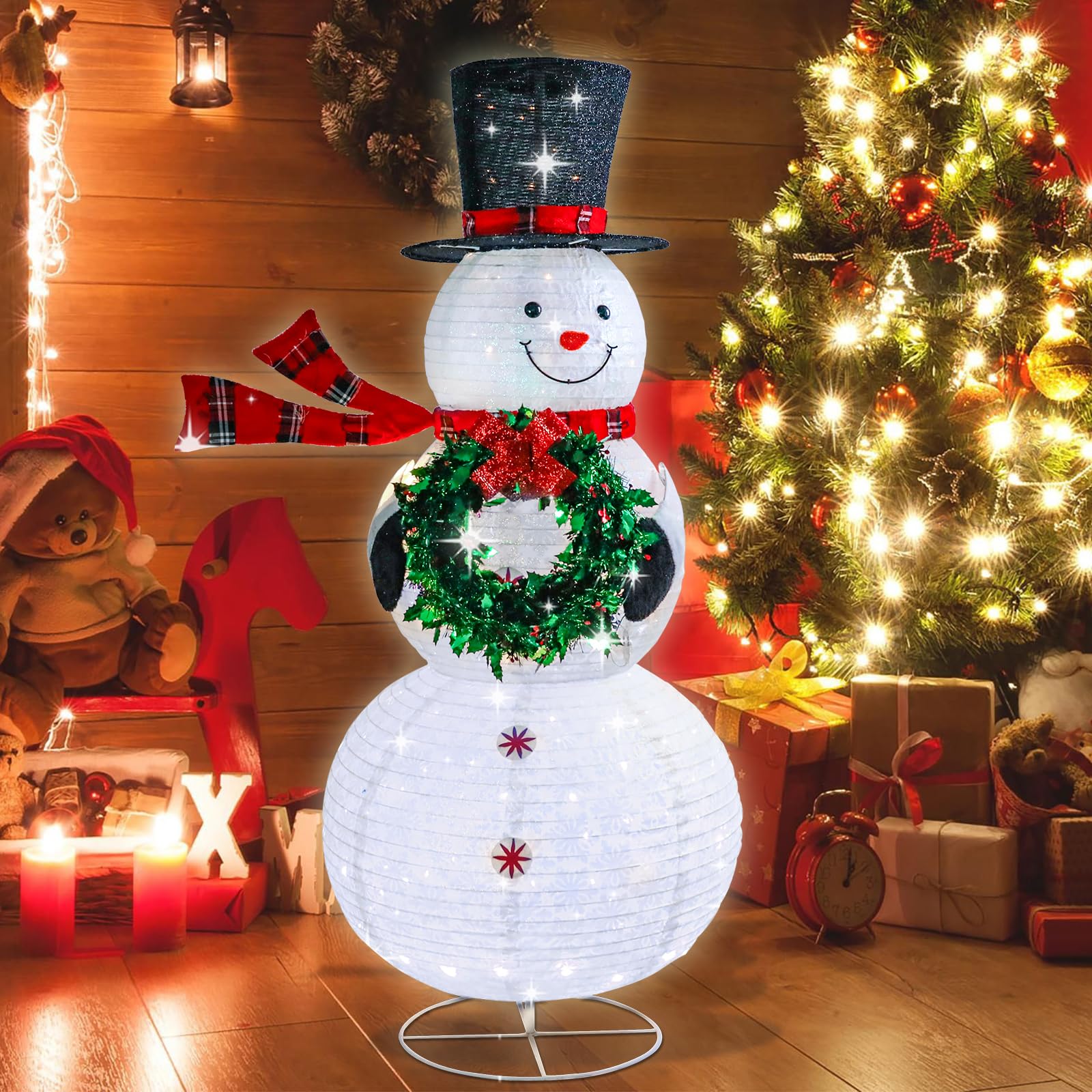 こたつ snowman Lighted Christmas Table Decorations, LED Lighting Snowman